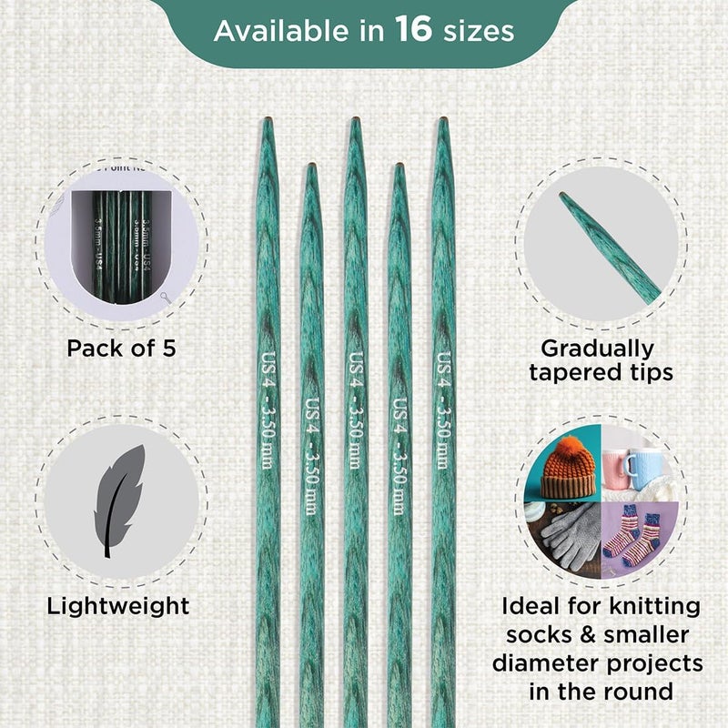 Knit Pro Dreamz Double Pointed Needles 6" (15cm) | US Size 4 (3.5mm) - Image 2